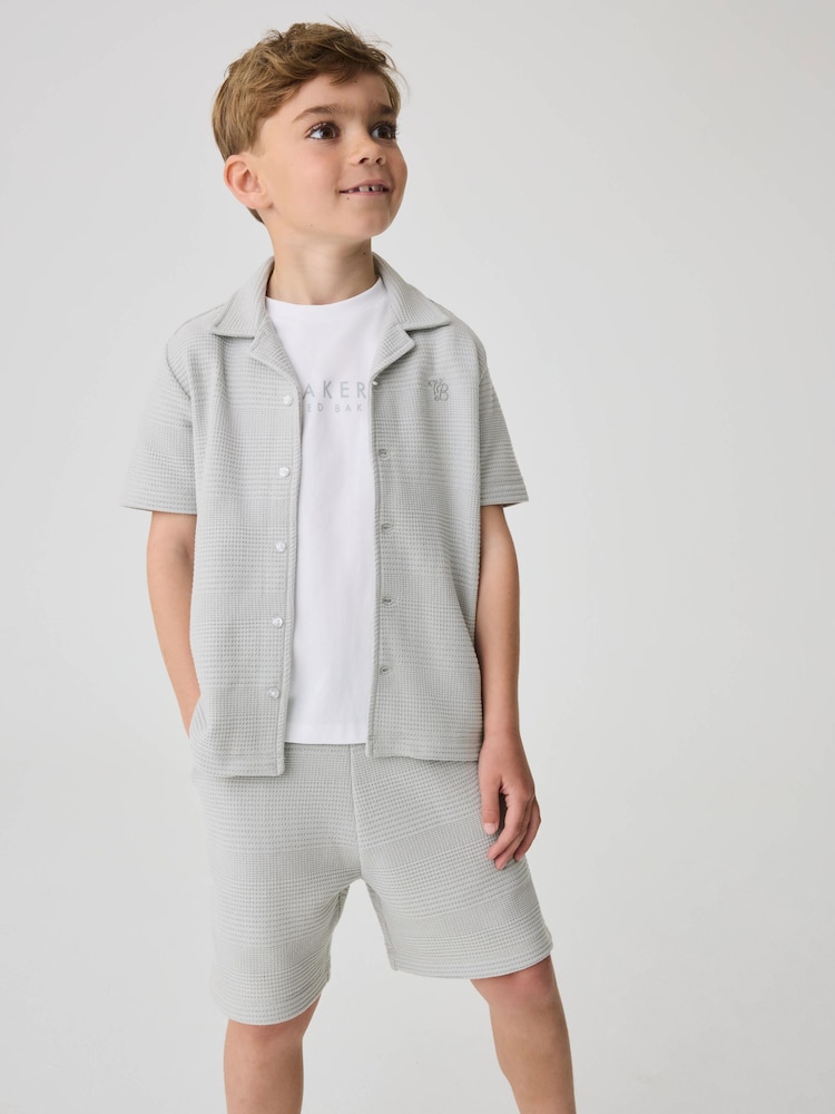 Baker by Ted Baker Textured Shirt T-Shirt and Shorts Set - Image 2 of 14