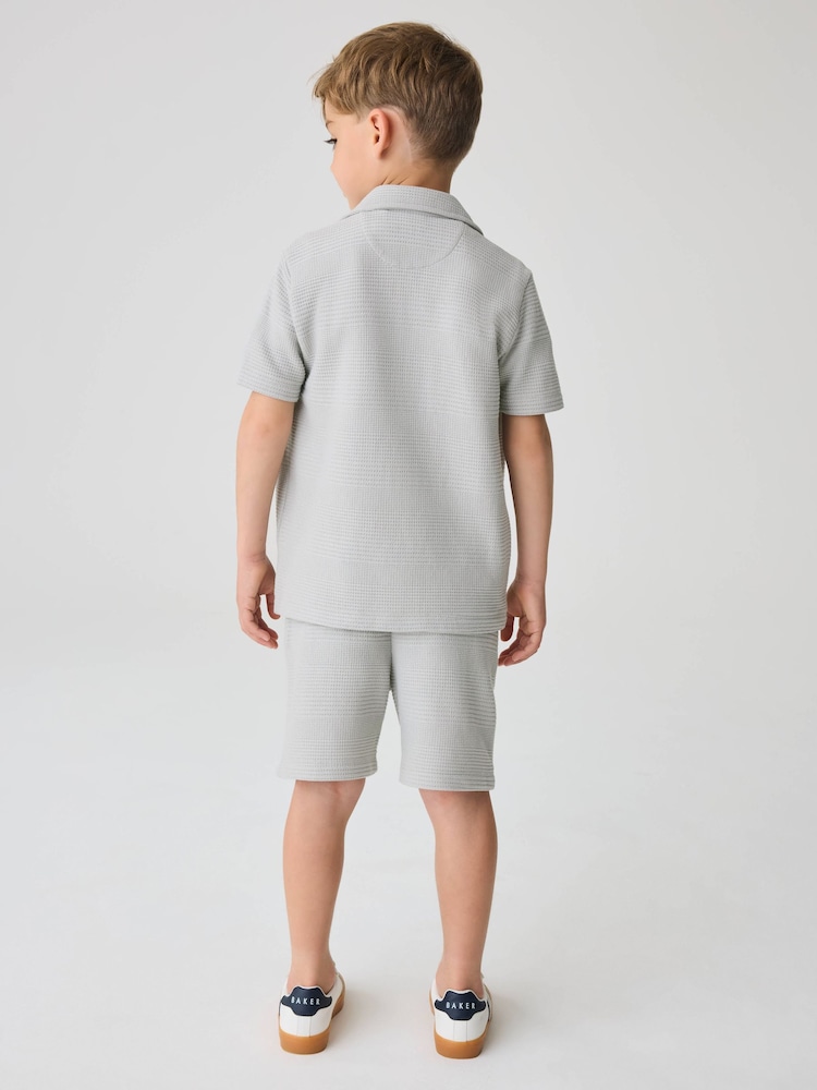Baker by Ted Baker Textured Shirt T-Shirt and Shorts Set - Image 3 of 14