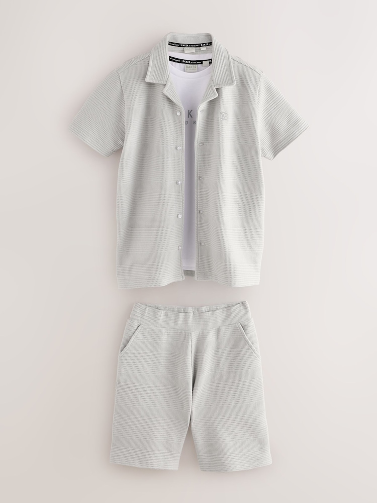 Baker by Ted Baker Textured Shirt T-Shirt and Shorts Set - Image 7 of 14