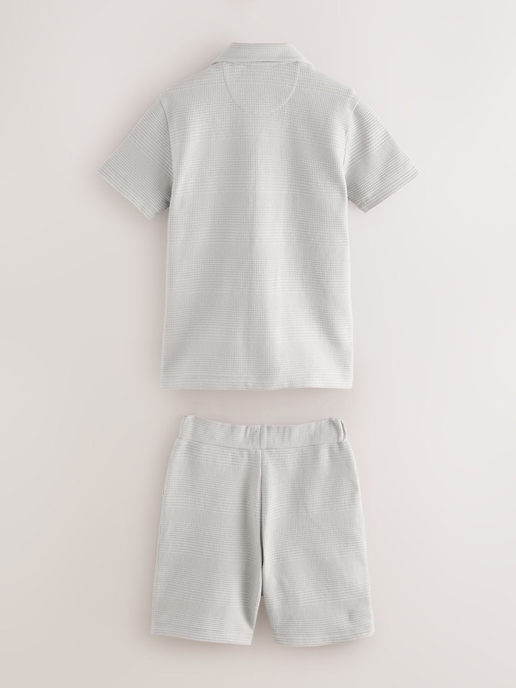 Baker by Ted Baker Textured Shirt T-Shirt and Shorts Set - Image 8 of 14
