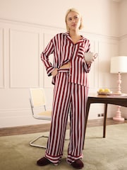 Lilac Purple Stripe Button Through Pyjamas - Image 2 of 5