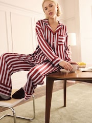 Lilac Purple Stripe Button Through Pyjamas - Image 3 of 5