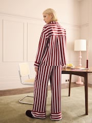 Lilac Purple Stripe Button Through Pyjamas - Image 4 of 5