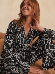 Black Cats Button Through Pyjamas - Image 1 of 8
