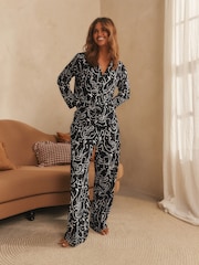 Black Cats Button Through Pyjamas - Image 2 of 8