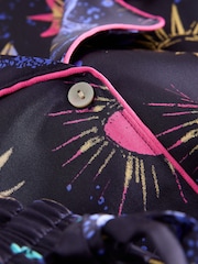 Navy CoppaFeel! Satin Button Through Pyjamas - Image 4 of 4