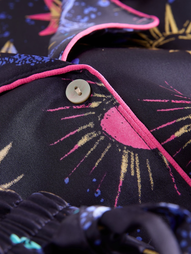 Navy CoppaFeel! Satin Button Through Pyjamas - Image 4 of 4