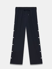 Mint Velvet Blue Navy Popper Detail Trousers - Image 7 of 9