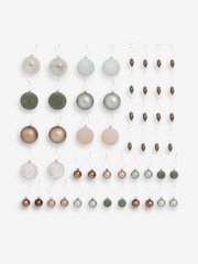 50 Pack Skandi Green Shatterproof Christmas Baubles - Image 3 of 3
