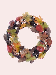 Laura Ashley Multi Pre Lit Autumn Leaf 37cm Wreath - Image 4 of 5