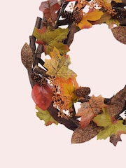Laura Ashley Multi Pre Lit Autumn Leaf 37cm Wreath - Image 5 of 5