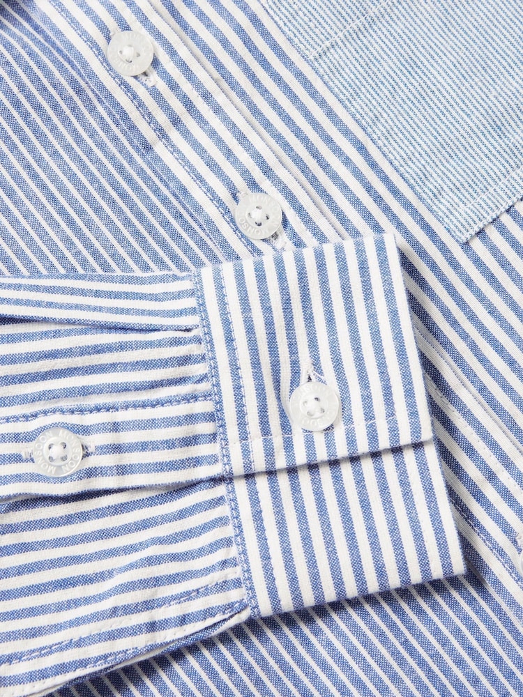 Monsoon Blue Contrast Stripe 100% Cotton Shirt - Image 3 of 3