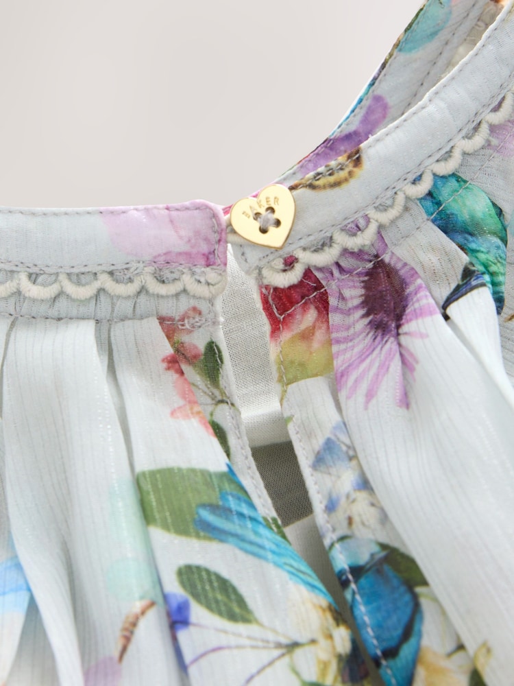 Baker by Ted Baker Mint Green All Over Printed Chiffon Blouse - Image 12 of 12 Baker by Ted Baker Mint Green All Over Printed Chiffon Blouse - Image 12 of 12