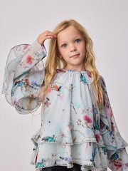 Baker by Ted Baker Mint Green All Over Printed Chiffon Blouse - Image 6 of 12