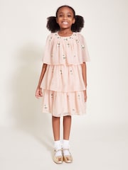 Monsoon Pink Katinka Embroidered Tiered Dress - Image 1 of 4
