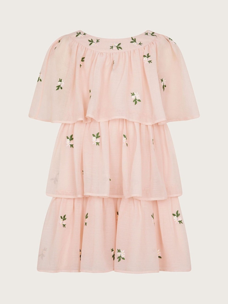 Monsoon Pink Katinka Embroidered Tiered Dress - Image 2 of 4