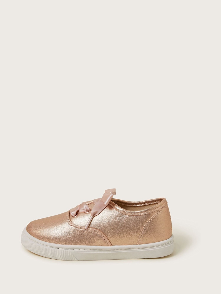Monsoon Gold Shimmer Plimsoll Trainers - Image 1 of 3