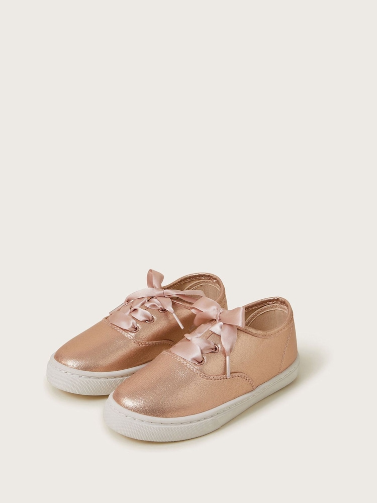 Monsoon Gold Shimmer Plimsoll Trainers - Image 2 of 3