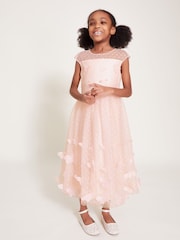 Monsoon Pink Polka Dot Butterfly Tulle Dress - Image 1 of 4