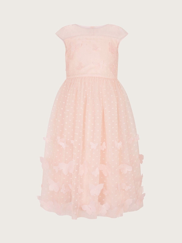 Monsoon Pink Polka Dot Butterfly Tulle Dress - Image 2 of 4