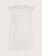 Monsoon White Baby Nellie Pleated Chiffon Dress - Image 1 of 3