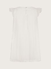 Monsoon White Baby Nellie Pleated Chiffon Dress - Image 2 of 3