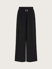 Monsoon Black Wide Leg Crinkle Trousers - Image 1 of 3