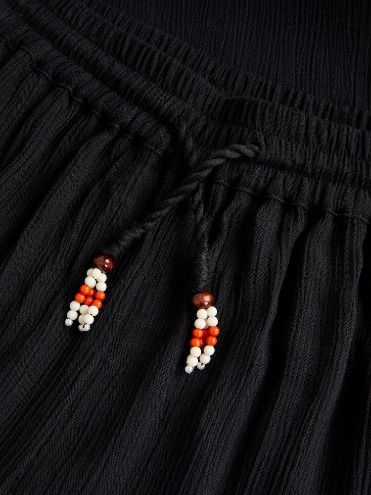 Monsoon Black Wide Leg Crinkle Trousers - Image 4 of 4