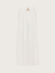 Monsoon White Wide Leg Crinkle Trousers - Image 1 of 3