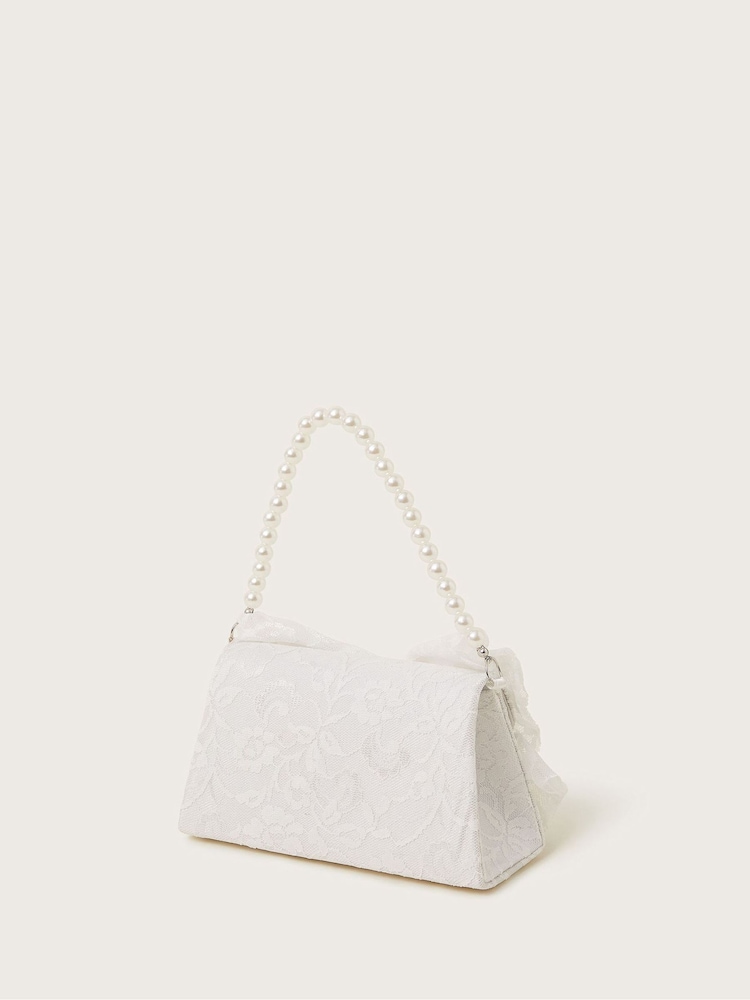 Monsoon Natural Lace Bow Bridesmaid Bag - Image 2 of 4