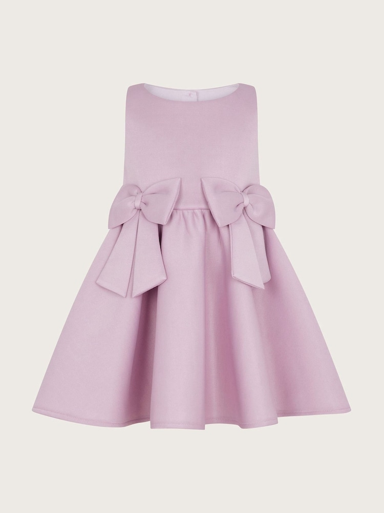 Monsoon Purple Baby Sleeveless Big Bow Dress - Image 1 of 3