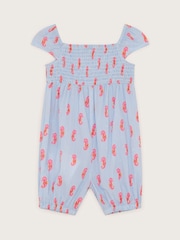Monsoon Blue Baby Smocked Seahorse Romper - Image 3 of 4