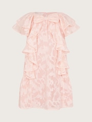 Monsoon Pink Burnout Bow Ruffle Dress - Image 2 of 4