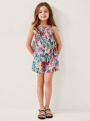 Monsoon Green Paradiso Floral Print Top and Shorts Set - Image 1 of 4