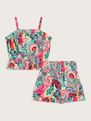 Monsoon Green Paradiso Floral Print Top and Shorts Set - Image 2 of 4