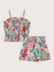 Monsoon Green Paradiso Floral Print Top and Shorts Set - Image 3 of 4
