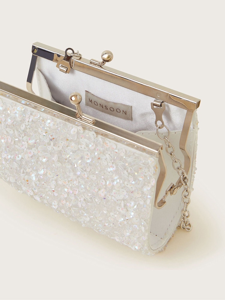 Monsoon White Luella Dazzle Bag and Hair Clips Set - Image 4 of 4