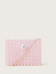 Monsoon Pink Chain Strap Beaded Bag - Image 1 of 4