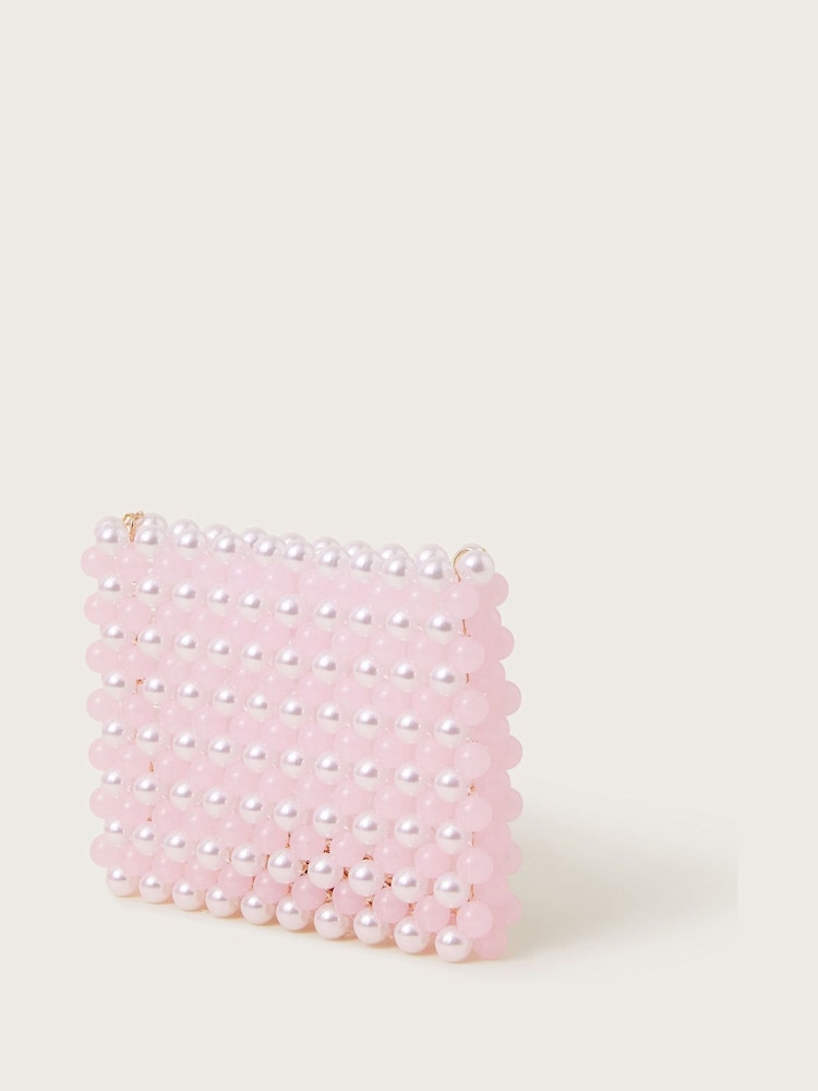 Monsoon Pink Chain Strap Beaded Bag - Image 2 of 4