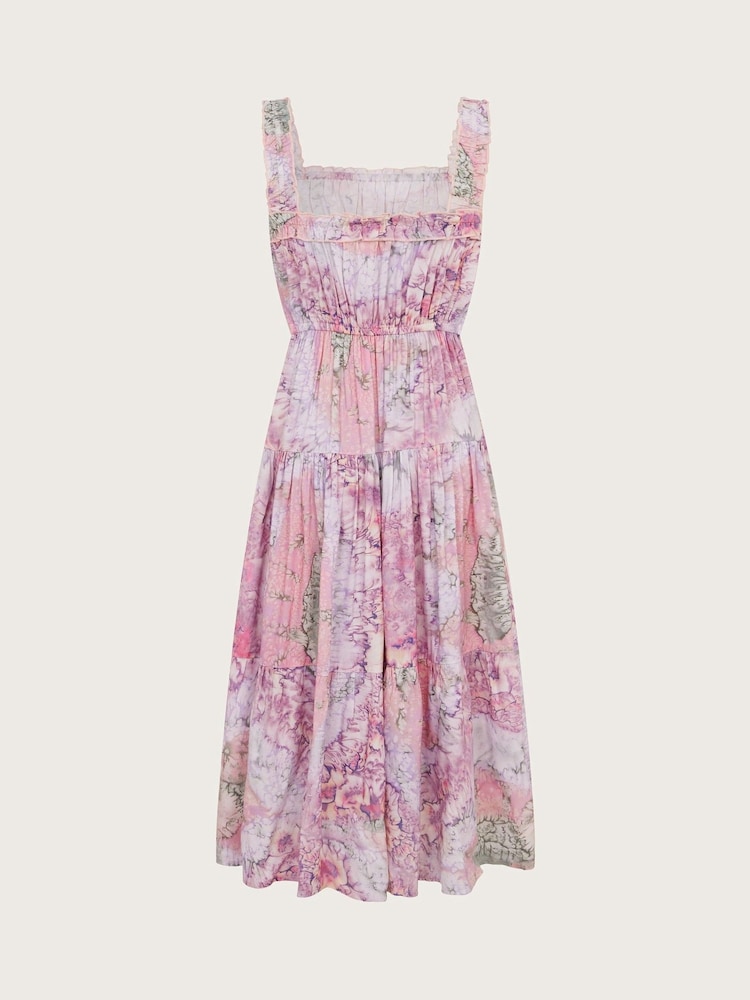 Monsoon Pink Strappy Marbled Floral Maxi Dress - Image 2 of 3