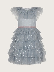 Monsoon Blue Frilly Butterfly Tulle Tiered Dress - Image 1 of 1