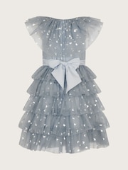 Monsoon Blue Frilly Butterfly Tulle Tiered Dress - Image 3 of 4