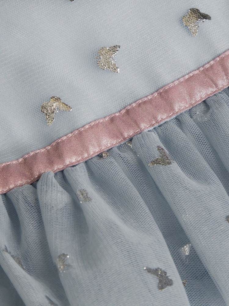 Monsoon Blue Frilly Butterfly Tulle Tiered Dress - Image 4 of 4
