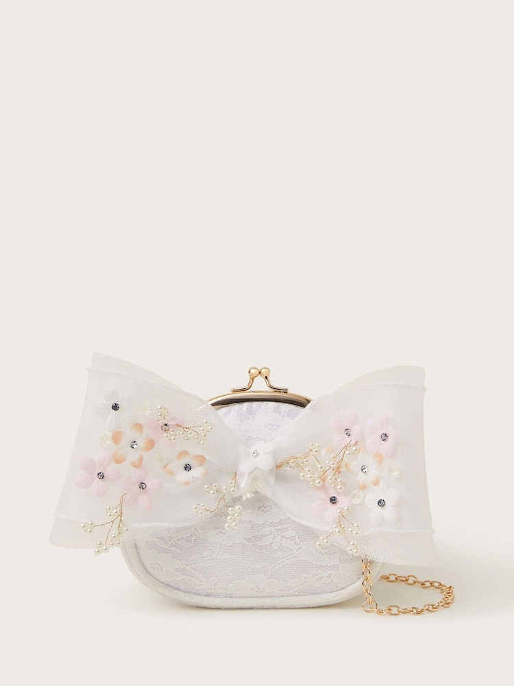 Monsoon Natural Maggie Embroidered Petal Bow Bag - Image 1 of 4