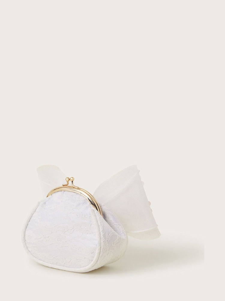 Monsoon Natural Maggie Embroidered Petal Bow Bag - Image 2 of 4 Monsoon Natural Maggie Embroidered Petal Bow Bag - Image 2 of 4