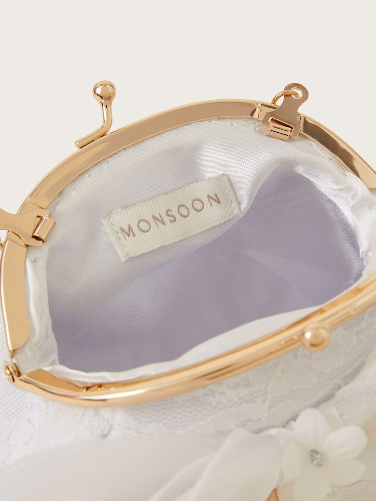Monsoon Natural Maggie Embroidered Petal Bow Bag - Image 4 of 4