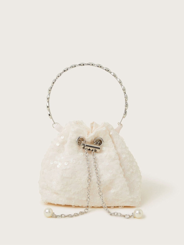 Monsoon Nude Mini Sequin Pouch Bag - Image 2 of 5