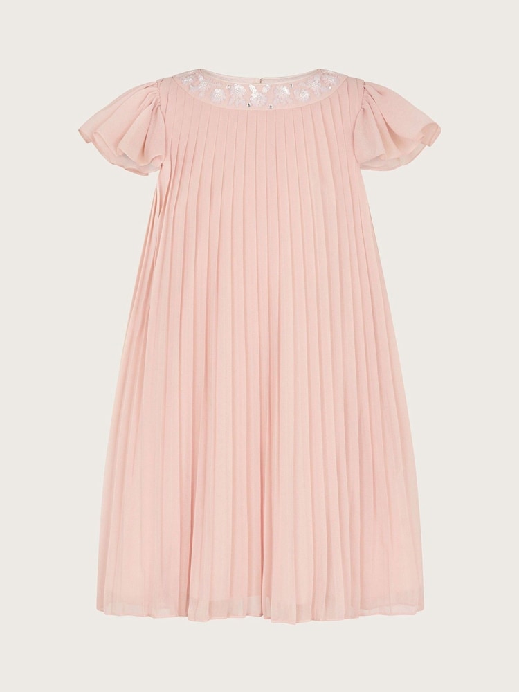 Monsoon Pink Nellie Pleated Bridesmaid Dress - Image 2 of 4