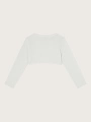 Monsoon Silver Maeve Sparkle Scallop 100% Cotton Cardigan - Image 3 of 4