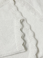 Monsoon Silver Maeve Sparkle Scallop 100% Cotton Cardigan - Image 4 of 4